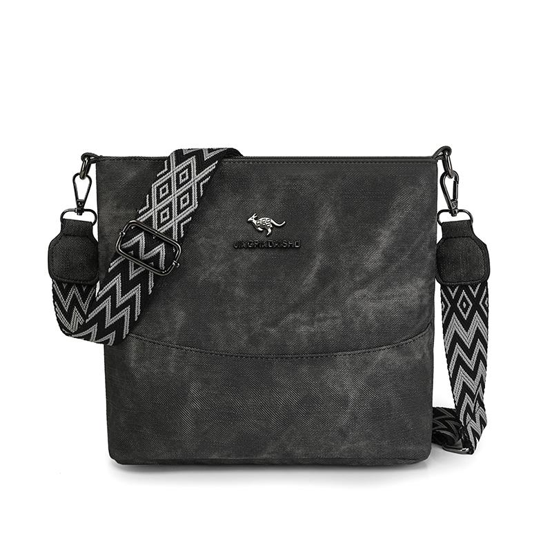 

Женская сумка кроссбоди из мягкой кожи, дорожная сумка большой вместимости на плечо чёрный