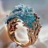 Joyería Inspirada en el Océano Estilo Bohemio Collar de Olas Azules Pendientes y Anillo Ideales Para el Uso Diario y Fiestas Regalo Perfecto Para Ella