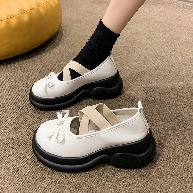 Kõrged kontsad platvormiga pumbad naiste kikilips Risti rihmadega kingad Naise pu nahast paksu kontsaga Jk kingad