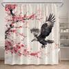 Ink Art Shower Curtains Bamboo Floral Koi Carp Eagle Abstract Mountain Chinese Style Landscape Polyester Bathroom Curtain Decor
