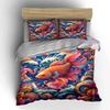 Colorful Fish Art Trio Decor 3Pc Multiple Sizes Kid'S And Adults' Bedroom Exquisite 3Pc Bedding Set, Gift