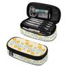 Pencil Case Secure Zipper Roomy Interior Durable 300D Polyester with Main Compartment Mesh Pocket and Pen Slots for Classroom Use
