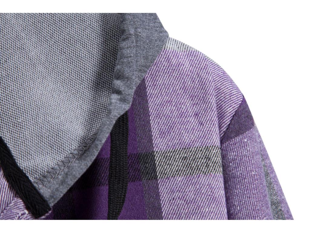 Korean Style Plaid Hooded Long Sleeve Men's Casual Shirt - 2024 Spring/Autumn Trend