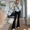 Mode Indie décontracté pour femmes pantalons 2022 été 90s Style urbain botte coupe pantalon taille haute noir Vintage pantalon slim 21909