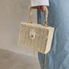 Bolso cuadrado pequeño de tela de verano, bolso de playa de estilo moderno, caja de tela hecha a mano