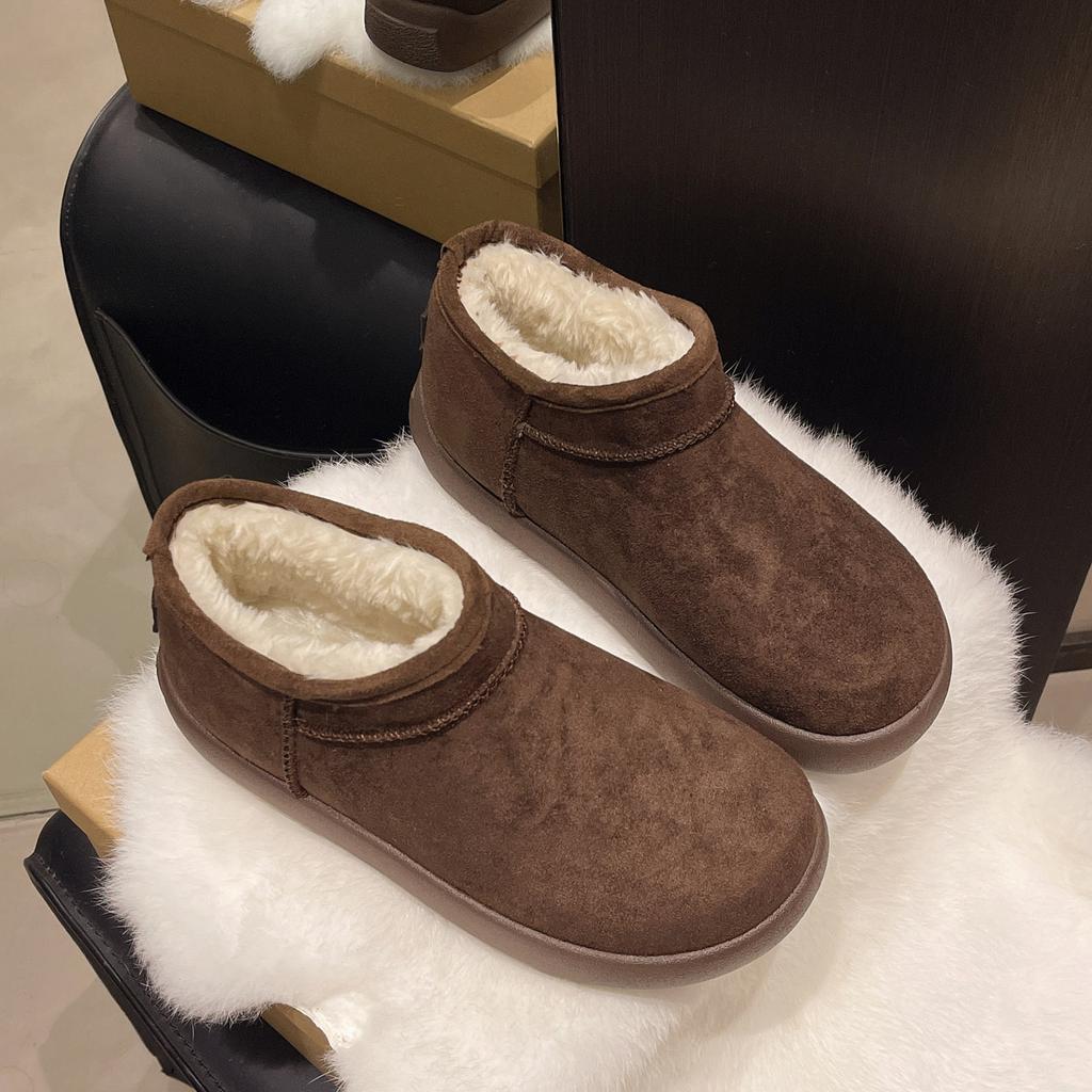 Winter Ugly Cute Big Head Snow Boots Women's New Thick-soled Thickened Velvet Warm and Comfortable Cotton Shoes In Autumn and Winter