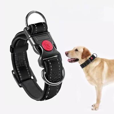 Yansıtıcı Köpek Tasması Dolgulu Tasma Ayarlanabilir Naylon Köpek Tasması Güvenlik Tokası ve Yumuşak Neopren Astar ile Nefes Alabilen Evcil Hayvan Tasması