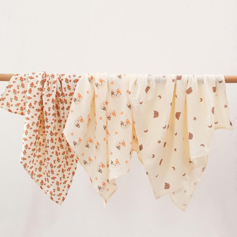 Baby Cotton Blanket with Multi-pattern Designs Soft Breathable Blanket Baby Swaddles Large 26x33inch for Boys & Girls