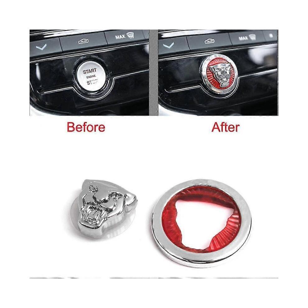 Button Start Center Control Switch Knob Head Decorative Sequin Cap Cover Decal Trim Fit for Jaguar Xfl Xe Xel Xj Xjl F-pace F-type