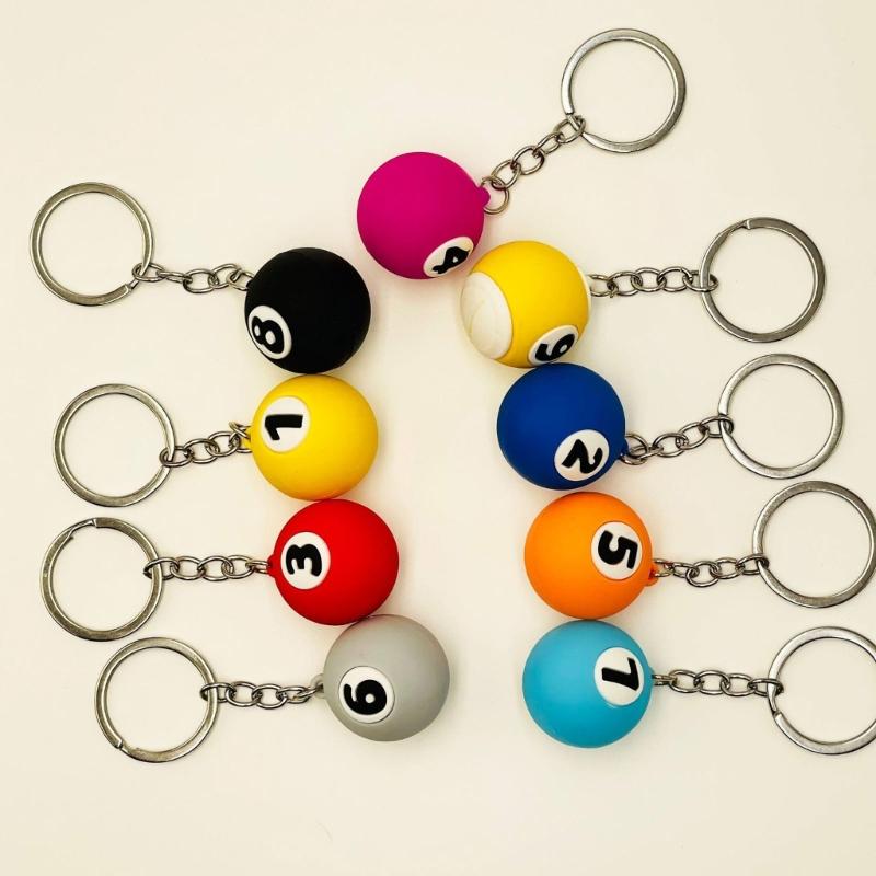 Portachiavi Ciondolo Biliardo Simulazione Creativa N.1 a N.9 Ornamento Portachiavi Borsa da Biliardo Periferiche Sportive Regalo