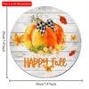 2d Flat 20*20cm, Autumn Home Decoration, Happy Autumn Pumpkin Wooden Circular Logo Creative Decoration Board, for Home, Office, Club Garden, Bar Decor