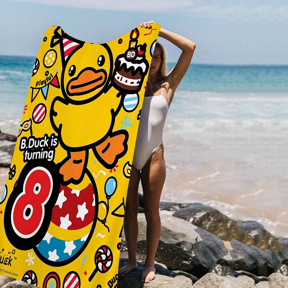 Cute B-B.Duck Ip Anime Beach Swimming Towel Soft Absorbent Washcloth Children s Gifts For Kids Travel Camping Gym W40*H60(CM)