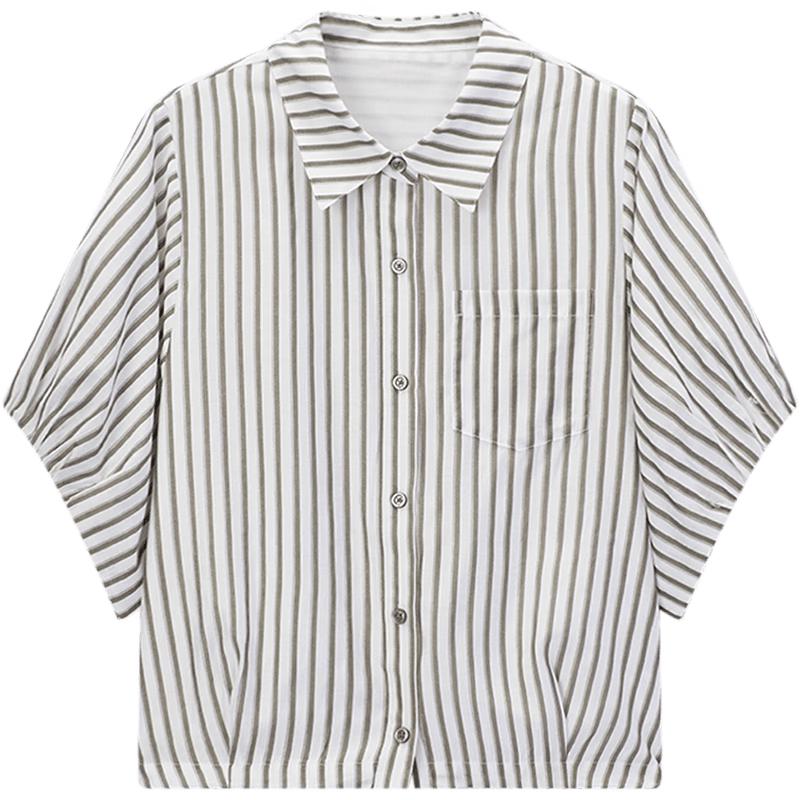 EICHITOO Women s Loose Striped Shirt M