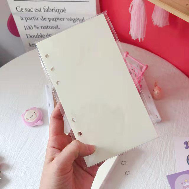 A6 6-Hole Notebook Refill: Blank, Grid, Lined Pages for Student Diaries