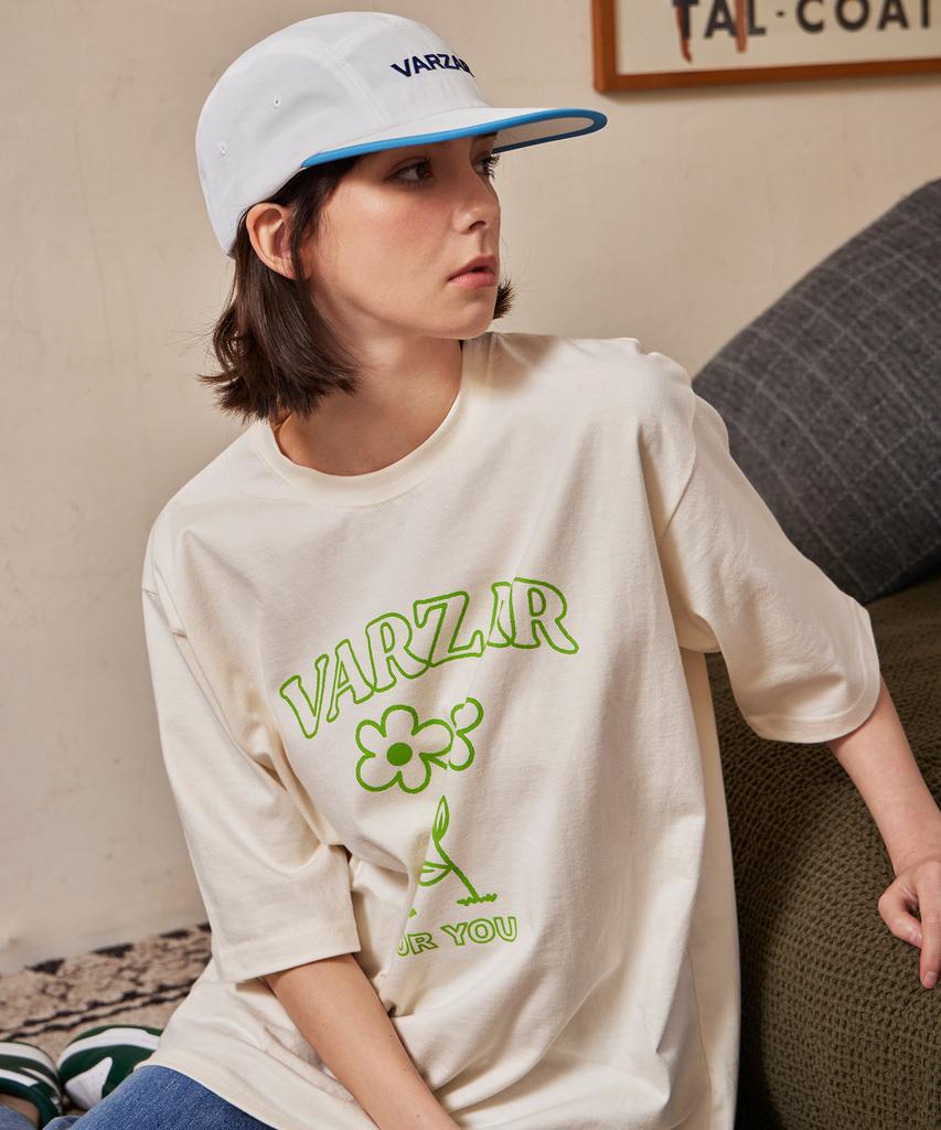 Bajal Flower Short Sleeve T-Shirt Cream