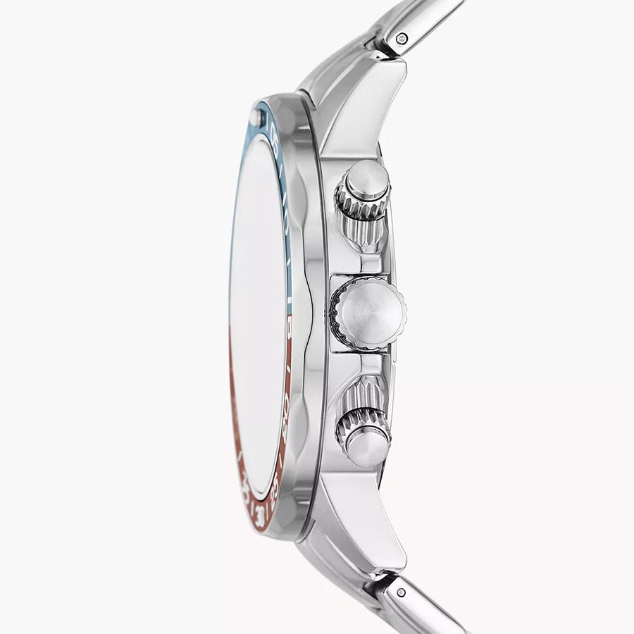 Fossil Bannon Men's Multifunction Quartz Watch - Three Subdials, Blue Dial & Silver Stainless Steel Strap BQ2842