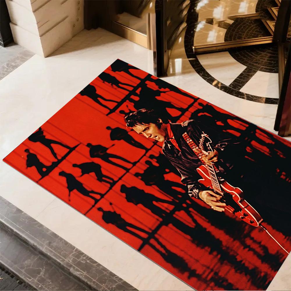 Elvis Presley: Rock Roll Floor Mat Suitable for Outdoor Hallway Dining Room Kitchen Anti-slip Rug Office home decor Gift for Festivals