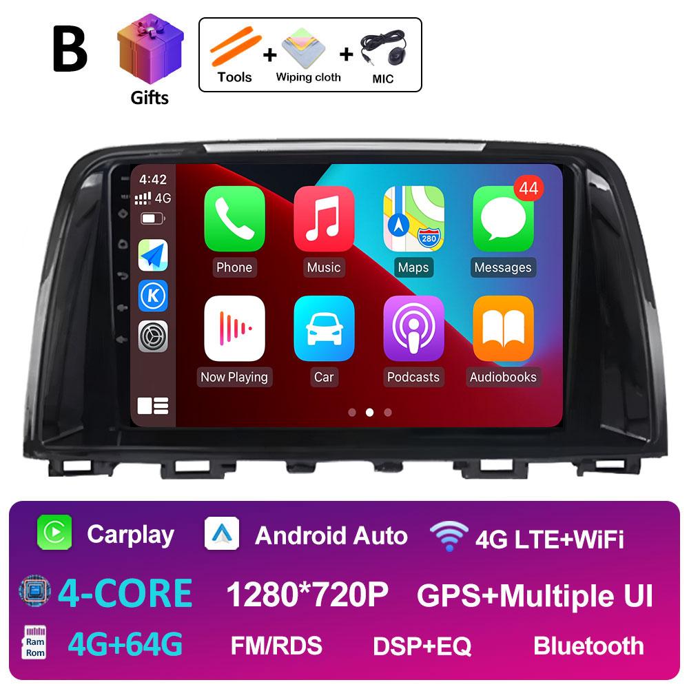 Android 14 DSP Stereo For Mazda 6 GJ Atenza 2012 2013 2014 2015 2016 2017 Navigation GPS Wireless Carplay Autoradio Touch Screen