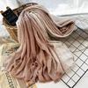 New 190*80cm Artistic Style Striped Cotton Linen Scarf Shawl Men's and Women's Same Style Mori Foulard En Mousseline Scarves