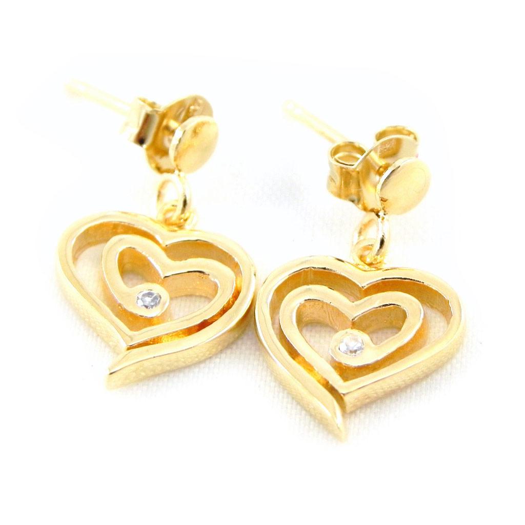 Les Trésors De Lily [G1997] - Gold Plated 'Love' Earrings