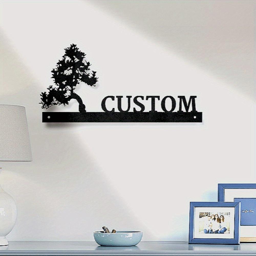 Exquisite Handmade Bonsai Metal House Number Plate, Custom Home Decor Garden Sign
