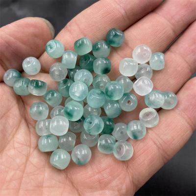 Affordable DIY Jewelry Parts: Blue Veined Bashan Green Jade Old Style Abacus Spacer Beads