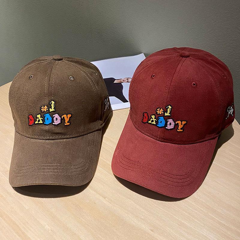 Big Head Hat for Women Spring and Summer Wide Hat Soft Top Baseball Hat Men Four Seasons Baseball Cap Colorful Letter Embroidery Korean Version