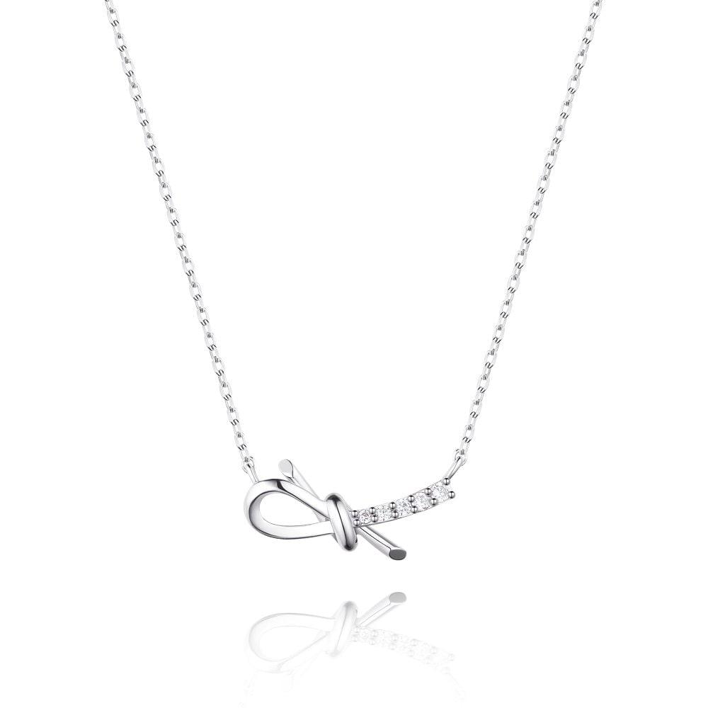

[Stonehenge]] Love Knot Silver Cubic Necklace Sa24C51T