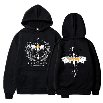 Vintage Basgiath War College Mikiny s kapucí Fourth Wing Oboustranná Mikina s kapucí Dámské Grafické Mikiny Knižní mikina Ležérní Pulovry