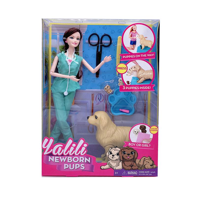 

30cm New Princess Doll Will Give Birth Small Dogs Big Dog Toy Children Playing Games Girl Birthday Gift DIY and to for s Kid Friendly Entertaining Fun