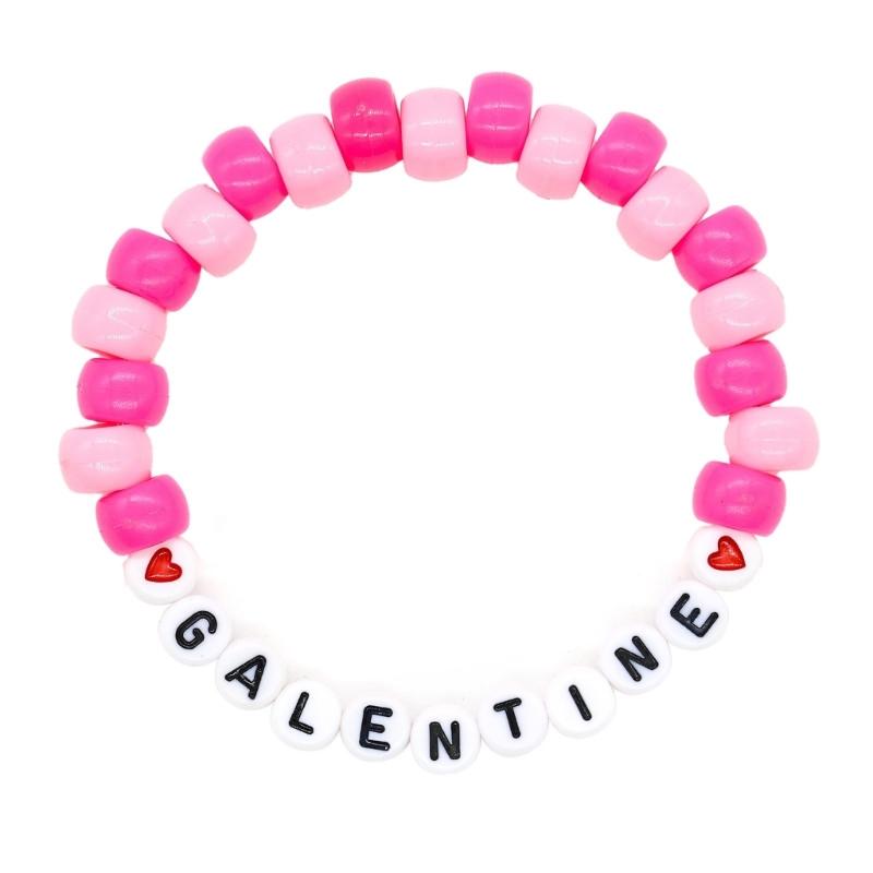 Creative Letter Bead Bracelet With/without Pendant Detail, Acrylic Design Wristlet For Teens Daily Accessories