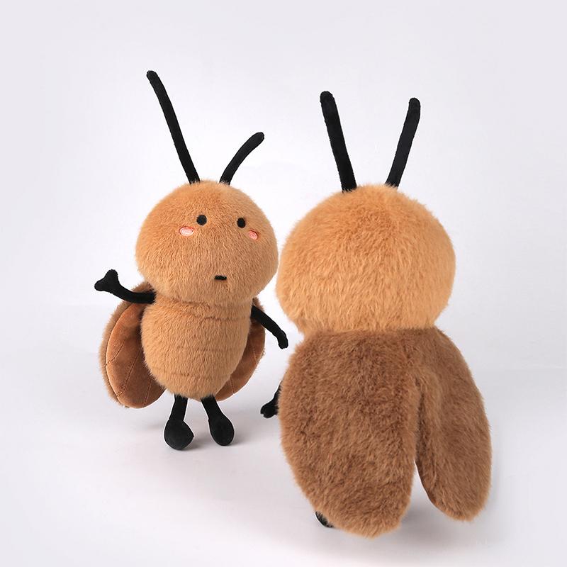1PC Doll Cockroach Plush Doll Little Strong Doll Ugly Cute Plush Toy Funny Birthday Gift Caramel Brown Autumn Atmosphere Doll