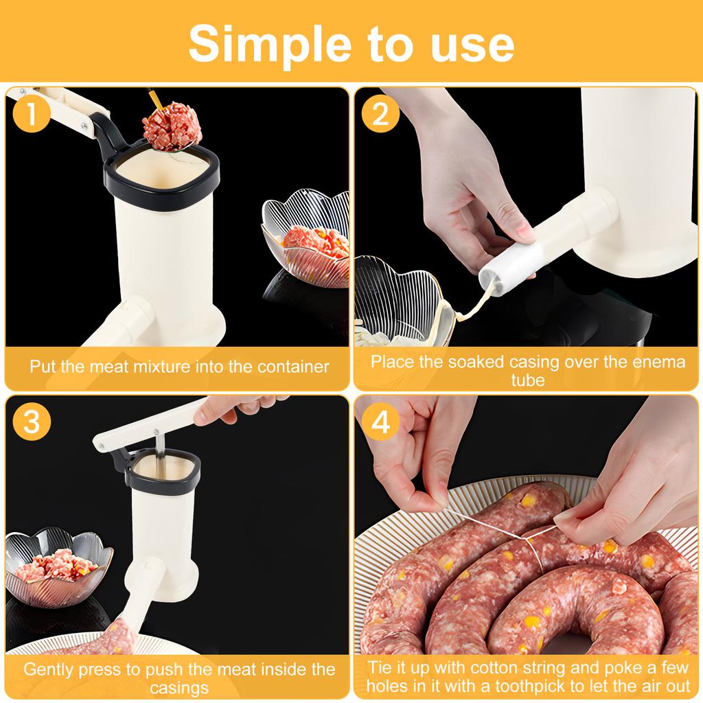 Manual Sausage Stuffer Machine Plastic Vertical Sausage Filling Machine Household Kitchen Homemade Sausage Tool Sausage Filler