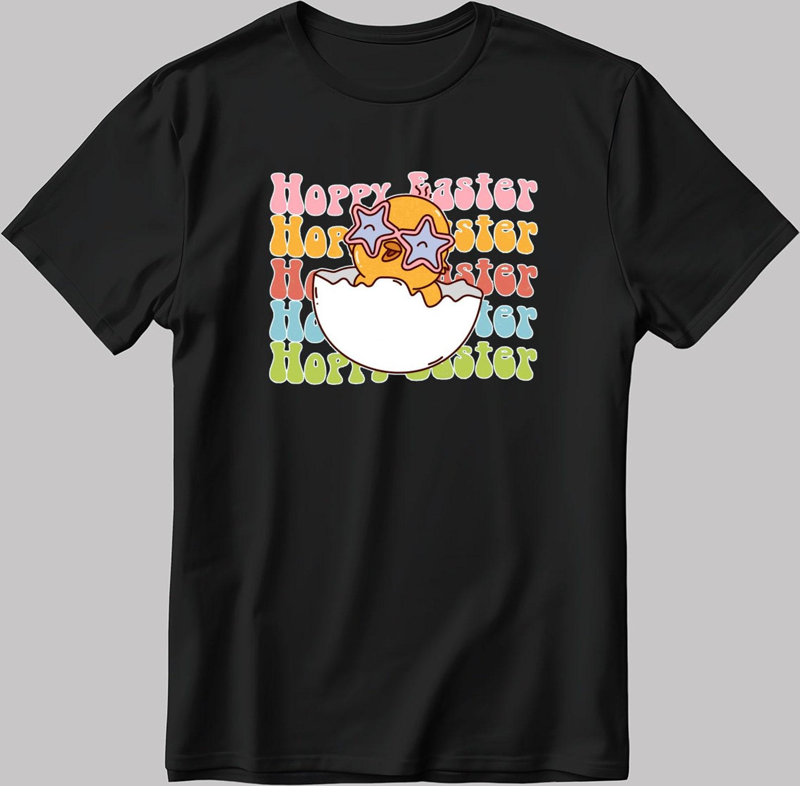 Happy Easter Poster Short Sleeve White-Black Men s / Women s T-Shirt N407 S