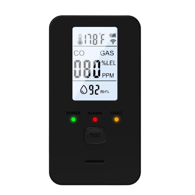 Environmental Monitor Device for Gas Leak Detection Humidity and Temperature Featuring Sound Light Warning Color Screen