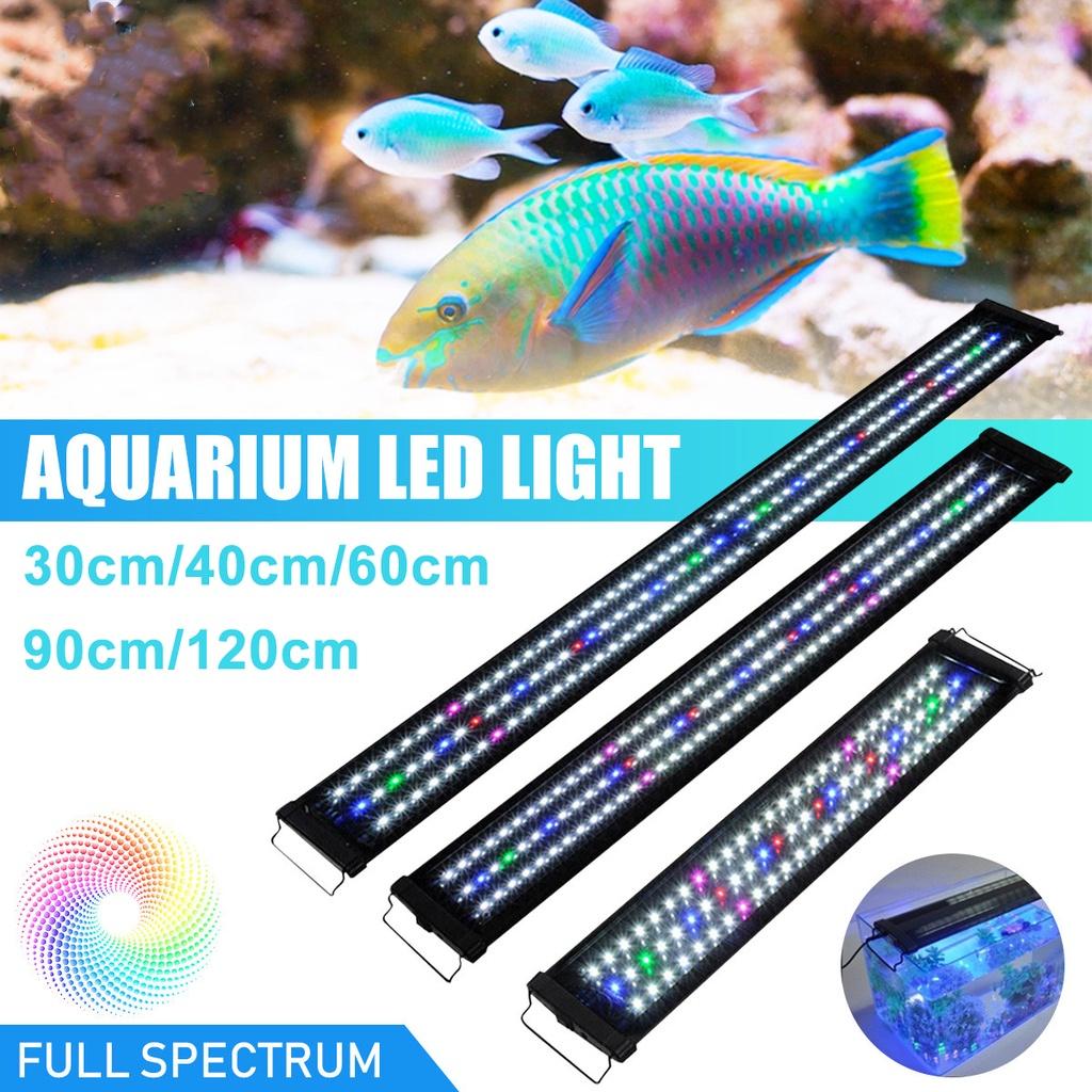 Vandeniui atsparūs LED akvariumo šviestuvai 30/40/60/90/120 CM juosta mėlyna/RGB panardinama povandeninė apkabos lempa Aquatic Decor 12V žuvų bako lemputė