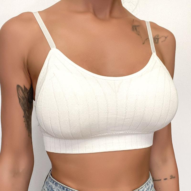 Women Seamless Sports Crop Top Sexy Bra Female Bralette Sleeveless Camis Crochet Tank Underwear Summer Lingerie Tube Top