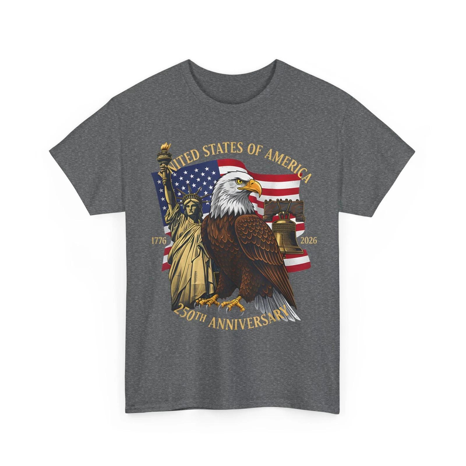 250th Birthday Shirt, 1776-2026 250 Years Anniversary Eagle Liberty T-Shirt S