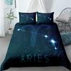 3pcs Aquarius Sign Zodiac Bedding Set King Queen Double Full Twin Single Size Duvet Cover Pillow Case Bed Linen Set