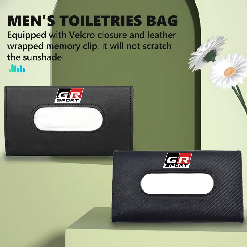 Car Sun Visor Tissue Box Hanging Napkin Storage Bag For S9 Yaris Corolla Rav4 GR Auris Cruiser Prius Voxy JH9