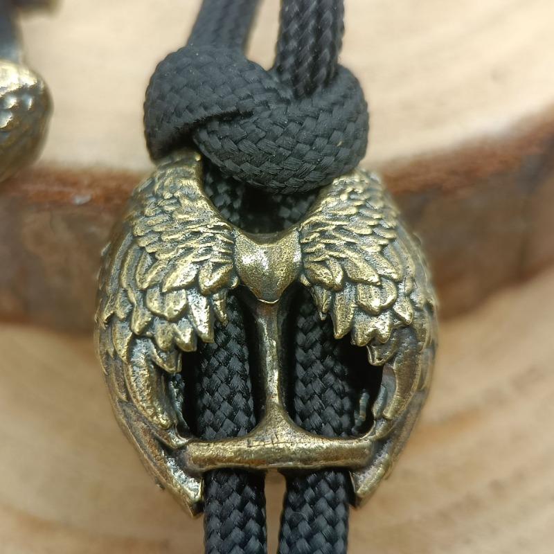 1pcs Vintage Brass 4mm Hole Wings Guardian Beauty Keychain Pendant Backpack Pendant Vintage Brass Crafts Classic Brass Vintage Brass Crafts Miniature