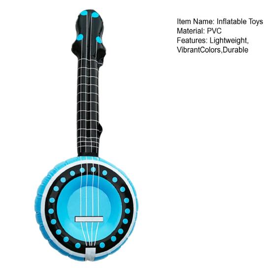 Inflatable Balloon Banjo Instrument Portable Inflatable Toys PVC Stage Prop for Hawaiian Party Beach
