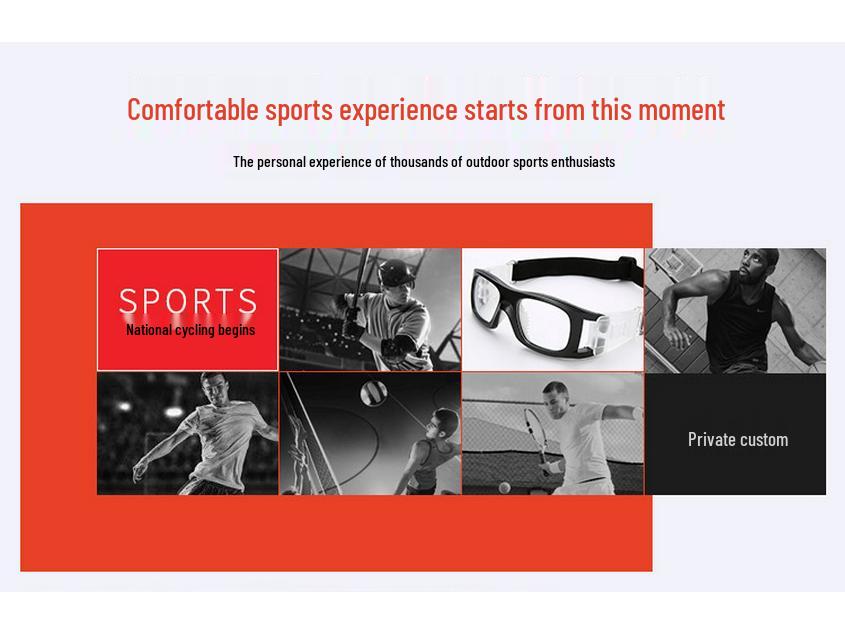 Men's Anti-Fog Outdoor Sports Glasses with Myopic Inserts for Football/Basketball (Model 085)