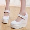 White Wedges Platform Mary Jane Shoes Women's Round Toe Casual Shoes Comfortable Black High Heel Pumps Spring Autumn Sandals