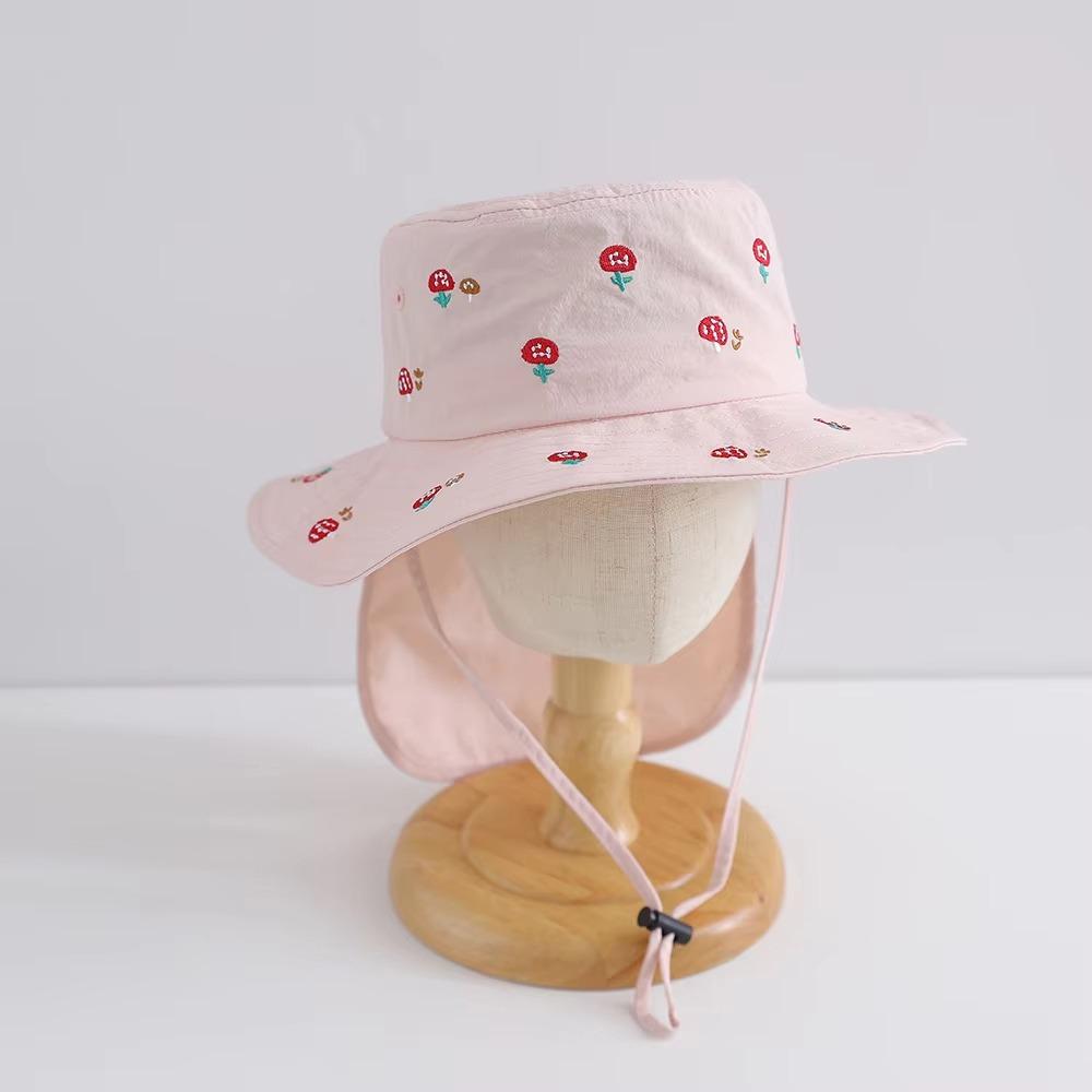 New Cartoon Print Children Quick-drying Hat Thin Breathable Kids Sun Hat Quick Drying Wide Brim Children Bucket Hat Boys Girls ярко-розовый