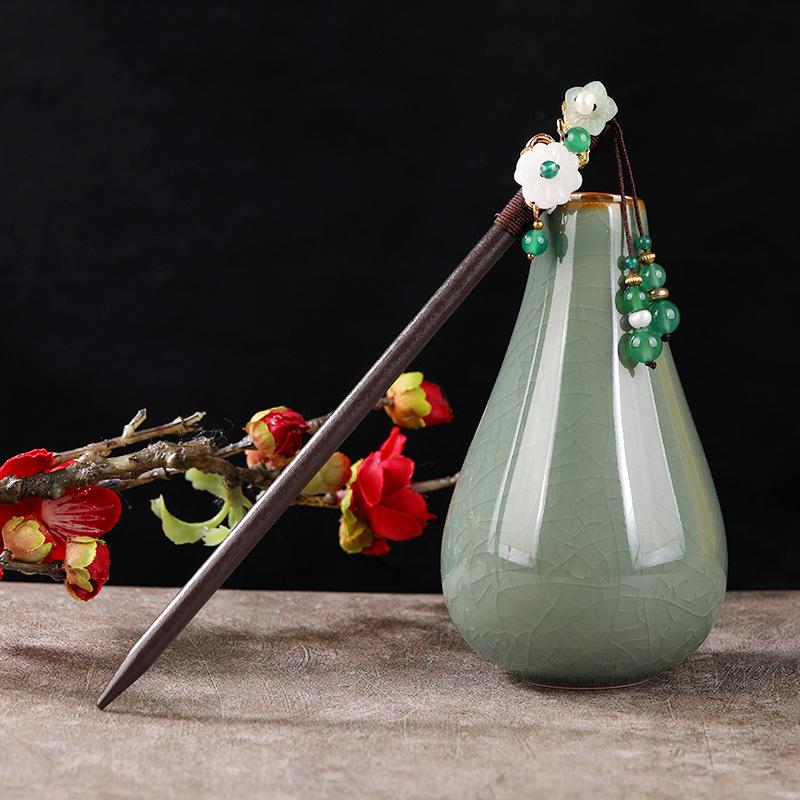 Retro Walking Hairpin, Ancient Hanfu Fringed Headdress, Hairpin, Court Classical Disc Hair, Wooden Hairpin, Hair Accessories