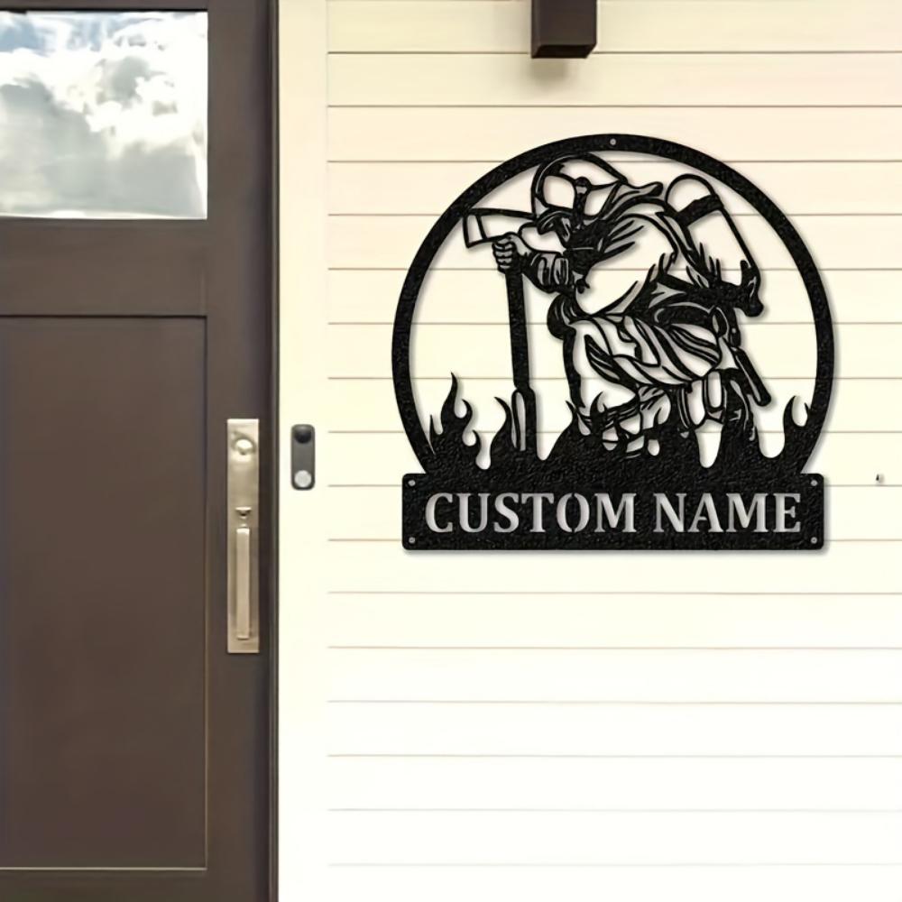 Firefighter Metal Wall Art, Unique Indoor Outdoor Decor, Gift for Firefighters