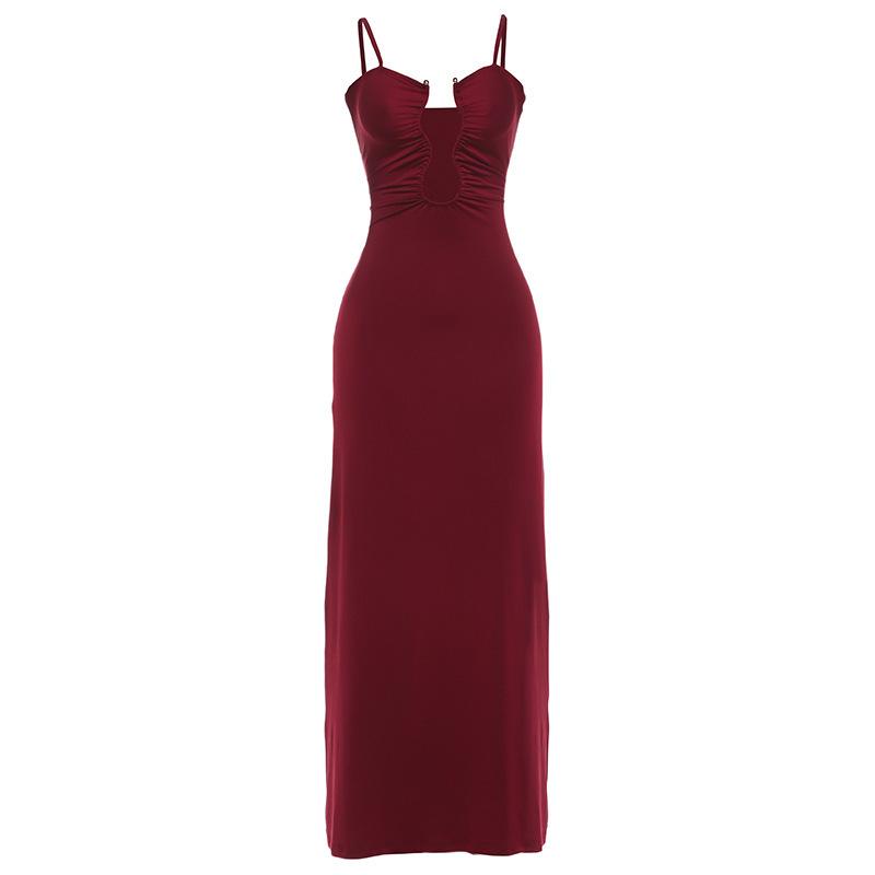 Europe, America 2026 summer new women s clothing fashionable and sexy hollow slim backless temperament suspender dress women S