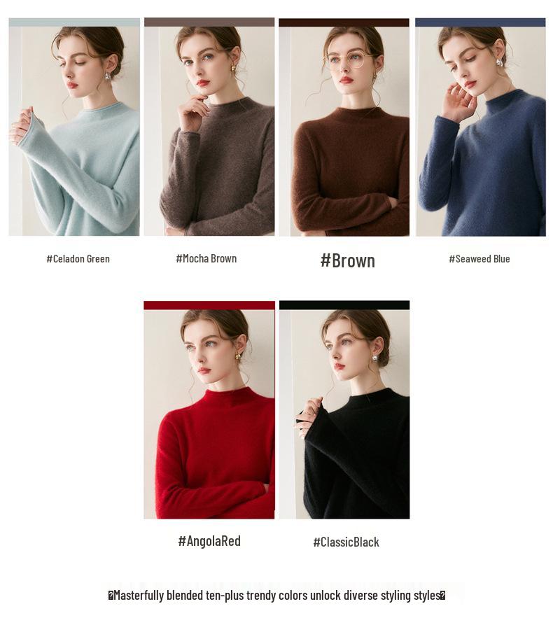 2026 Le Kasha Women's Cashmere Pullover: 12 Gauge, Rolled Hem
