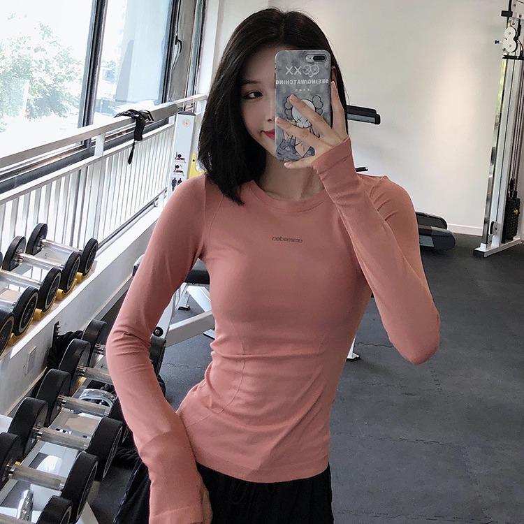 Miki Women's Quick-Dry Long Sleeve Fitted Sports Top for Yoga and Running